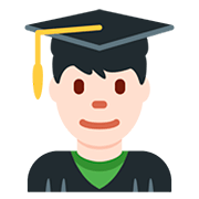 Emoji 👨🏻‍🎓 Studente: Carnagione Chiara su Twitter Twemoji 12.1.3.