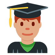 Emoji 👨🏽‍🎓 Studente: Carnagione Olivastra su Twitter Twemoji 12.1.3.