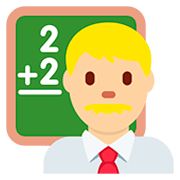 👨🏼‍🏫 Emoji Profesor: Tono De Piel Claro Medio en Twitter Twemoji 12.1.3.
