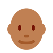 👨🏾‍🦲 Emoji Hombre: Tono De Piel Oscuro Medio Y Sin Pelo en Twitter Twemoji 12.1.3.