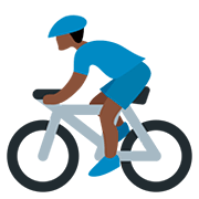 Émoji 🚴🏿‍♂️ Cycliste Homme : Peau Foncée sur Twitter Twemoji 12.1.3.