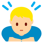 Emoji 🙇🏼‍♂️ Uomo Che Fa Inchino Profondo: Carnagione Abbastanza Chiara su Twitter Twemoji 12.1.3.