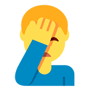 🤦‍♂️ Emoji sich an den Kopf fassender Mann Twitter Twemoji 12.1.3.