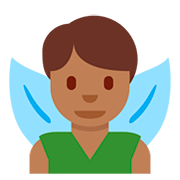 🧚🏾‍♂️ Emoji Homem Fada: Pele Morena Escura na Twitter Twemoji 12.1.3.