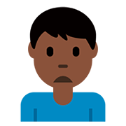 Emoji 🙍🏿‍♂️ Uomo Corrucciato: Carnagione Scura su Twitter Twemoji 12.1.3.