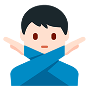 🙅🏻‍♂️ Emoji Mann mit überkreuzten Armen: helle Hautfarbe Twitter Twemoji 12.1.3.