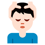 💆🏻‍♂️ Emoji Mann, der eine Kopfmassage bekommt: helle Hautfarbe Twitter Twemoji 12.1.3.