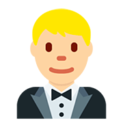 🤵🏼 Emoji Person im Smoking: mittelhelle Hautfarbe Twitter Twemoji 12.1.3.