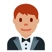 🤵🏽 Emoji Person im Smoking: mittlere Hautfarbe Twitter Twemoji 12.1.3.