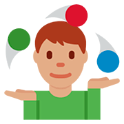 Emoji 🤹🏽‍♂️ Giocoliere Uomo: Carnagione Olivastra su Twitter Twemoji 12.1.3.
