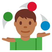 Emoji 🤹🏾‍♂️ Giocoliere Uomo: Carnagione Abbastanza Scura su Twitter Twemoji 12.1.3.