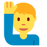 Emoji 🙋‍♂️ Uomo Con Mano Alzata su Twitter Twemoji 12.1.3.