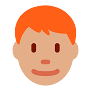 Emoji 👨🏽‍🦰 Uomo: Carnagione Olivastra E Capelli Rossi su Twitter Twemoji 12.1.3.