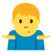 Emoji 🤷‍♂️ Uomo Che Scrolla Le Spalle su Twitter Twemoji 12.1.3.