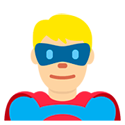 Émoji 🦸🏼‍♂️ Super-héros Homme : Peau Moyennement Claire sur Twitter Twemoji 12.1.3.