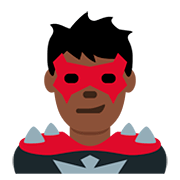 Emoji 🦹🏿‍♂️ Supercattivo Uomo: Carnagione Scura su Twitter Twemoji 12.1.3.