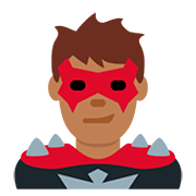 Emoji 🦹🏾‍♂️ Supercattivo Uomo: Carnagione Abbastanza Scura su Twitter Twemoji 12.1.3.