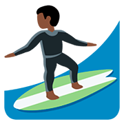 🏄🏿‍♂️ Emoji Hombre Haciendo Surf: Tono De Piel Oscuro en Twitter Twemoji 12.1.3.