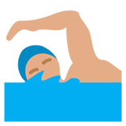 Emoji 🏊🏽‍♂️ Nuotatore: Carnagione Olivastra su Twitter Twemoji 12.1.3.