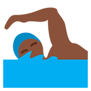 🏊🏿‍♂️ Emoji Homem Nadando: Pele Escura na Twitter Twemoji 12.1.3.