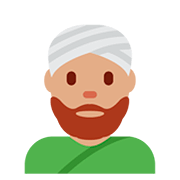 👳🏽‍♂️ Emoji Hombre Con Turbante: Tono De Piel Medio en Twitter Twemoji 12.1.3.