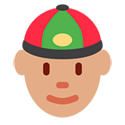 👲🏽 Emoji Hombre Con Gorro Chino: Tono De Piel Medio en Twitter Twemoji 12.1.3.