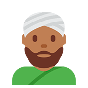 👳🏾 Emoji Persona Con Turbante: Tono De Piel Oscuro Medio en Twitter Twemoji 12.1.3.