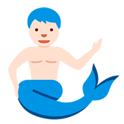 🧜🏻‍♂️ Emoji Sirena Hombre: Tono De Piel Claro en Twitter Twemoji 12.1.3.