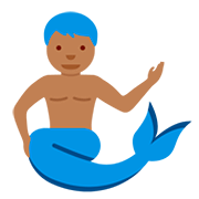 🧜🏾‍♂️ Emoji Sirena Hombre: Tono De Piel Oscuro Medio en Twitter Twemoji 12.1.3.