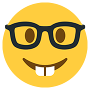 Emoji 🤓 Faccina Nerd su Twitter Twemoji 12.1.3.