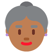 Émoji 👵🏾 Femme âgée : Peau Mate sur Twitter Twemoji 12.1.3.