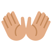 👐🏽 Emoji offene Hände: mittlere Hautfarbe Twitter Twemoji 12.1.3.