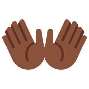 👐🏿 Emoji Mãos Abertas: Pele Escura na Twitter Twemoji 12.1.3.