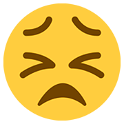 Emoji 😣 Faccina Perseverante su Twitter Twemoji 12.1.3.