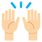 🙌🏼 Emoji zwei erhobene Handflächen: mittelhelle Hautfarbe Twitter Twemoji 12.1.3.