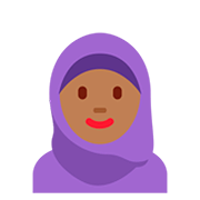 🧕🏾 Emoji Frau mit Kopftuch: mitteldunkle Hautfarbe Twitter Twemoji 12.1.3.