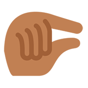 🤏🏾 Emoji Wenig-Geste: mitteldunkle Hautfarbe Twitter Twemoji 12.1.3.