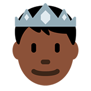 🤴🏿 Emoji Príncipe: Pele Escura na Twitter Twemoji 12.1.3.