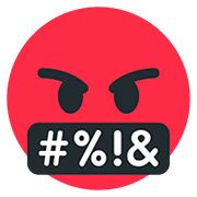 🤬 Emoji Gesicht mit Symbolen über dem Mund Twitter Twemoji 12.1.3.
