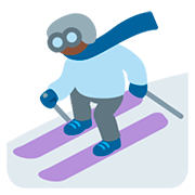 ⛷🏿 Emoji Esquiador, Tono De Piel Oscuro en Twitter Twemoji 12.1.3.