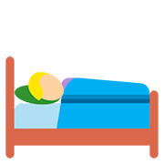 🛌🏼 Emoji im Bett liegende Person: mittelhelle Hautfarbe Twitter Twemoji 12.1.3.