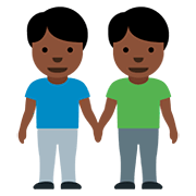 Emoji 👬🏿 Due Uomini Che Si Tengono Per Mano: Carnagione Scura su Twitter Twemoji 12.1.3.