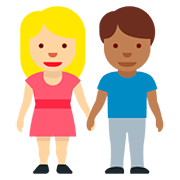 Emoji 👩🏼‍🤝‍👨🏾 Uomo E Donna Che Si Tengono Per Mano: Carnagione Abbastanza Chiara E Carnagione Abbastanza Scura su Twitter Twemoji 12.1.3.