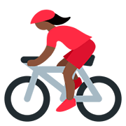 Émoji 🚴🏿‍♀️ Cycliste Femme : Peau Foncée sur Twitter Twemoji 12.1.3.
