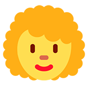 👩‍🦱 Emoji Frau: lockiges Haar Twitter Twemoji 12.1.3.
