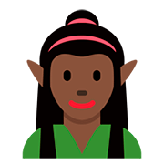 🧝🏿‍♀️ Emoji Elfe: dunkle Hautfarbe Twitter Twemoji 12.1.3.