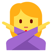 🙅‍♀️ Emoji Mulher Fazendo Gesto De «não» na Twitter Twemoji 12.1.3.