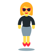🕴️‍♀️ Emoji Mulher de terno de negócios está levitando na Twitter Twemoji 12.1.3.