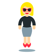 🕴🏼‍♀️ Emoji Mujer En Traje De Negocios Levitando: Tono De Piel Claro Medio en Twitter Twemoji 12.1.3.