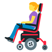 👩‍🦼 Emoji Frau in elektrischem Rollstuhl Twitter Twemoji 12.1.3.